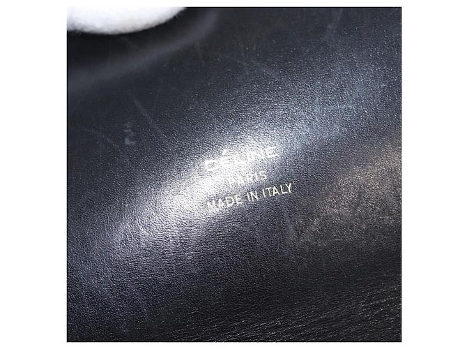 Borsa a Spalla CÉLINE Carrozza in Pelle Nera e Oro Auth SW1908 Nero D'oro - vista 12