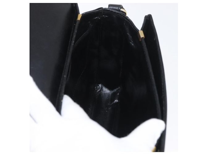 Borsa a Spalla CÉLINE Carrozza in Pelle Nera e Oro Auth SW1908 Nero D'oro - vista 19