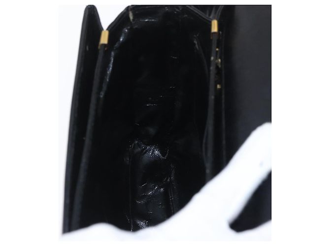 Borsa a Spalla CÉLINE Carrozza in Pelle Nera e Oro Auth SW1908 Nero D'oro - vista 20