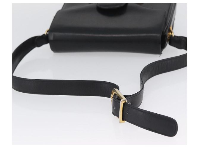 Borsa a Spalla CÉLINE Carrozza in Pelle Nera e Oro Auth SW1908 Nero D'oro - vista 7