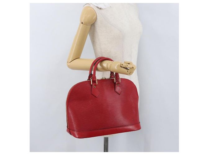 LOUIS VUITTON Borsa a Mano Epi Alma Rosso Castigliano M52147 LV Auth ARZ152 - vista 23