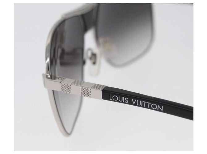 Occhiali da sole LOUIS VUITTON metallo Nero LV Auth am10968V - vista 10