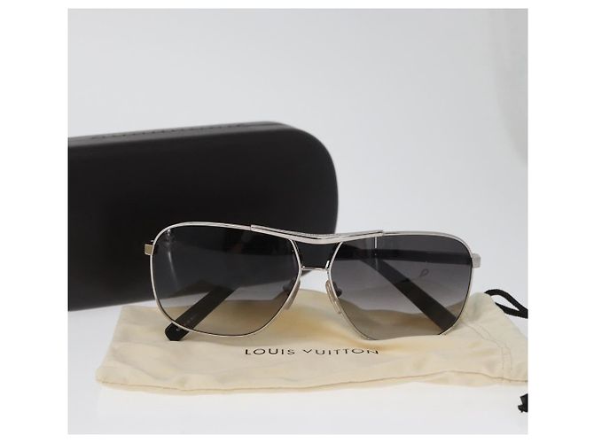 Occhiali da sole LOUIS VUITTON metallo Nero LV Auth am10968V - vista 12