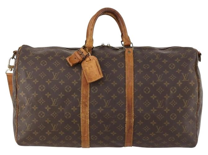 LOUIS VUITTON Borsa Boston Monogram Keepall Bandoulière 55 M41414 LV Auth BA10979 Monogramma - vista 13