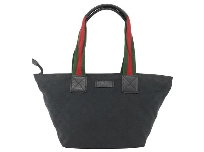 Borsa a Mano Gucci GG Canvas Sherry Line Nera 131230 Auth BSZ247 Nero - vista 13