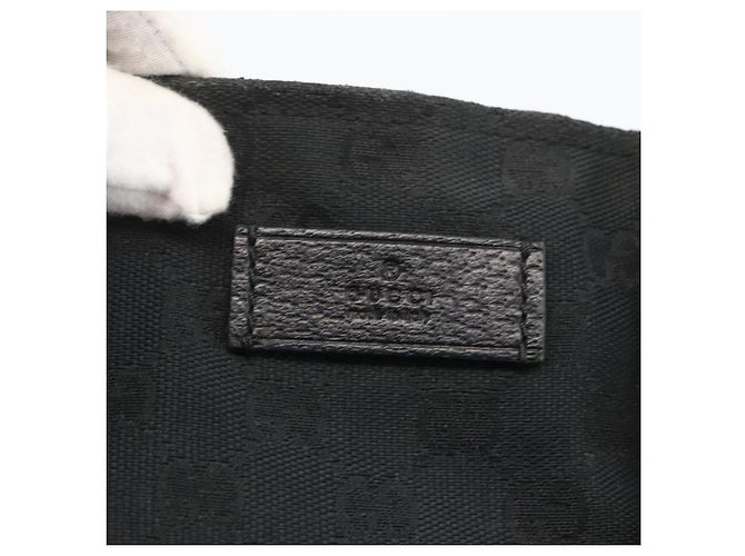 Borsa a Mano Gucci GG Canvas Sherry Line Nera 131230 Auth BSZ247 Nero - vista 17