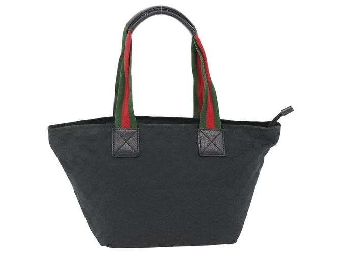 Borsa a Mano Gucci GG Canvas Sherry Line Nera 131230 Auth BSZ247 Nero - vista 2
