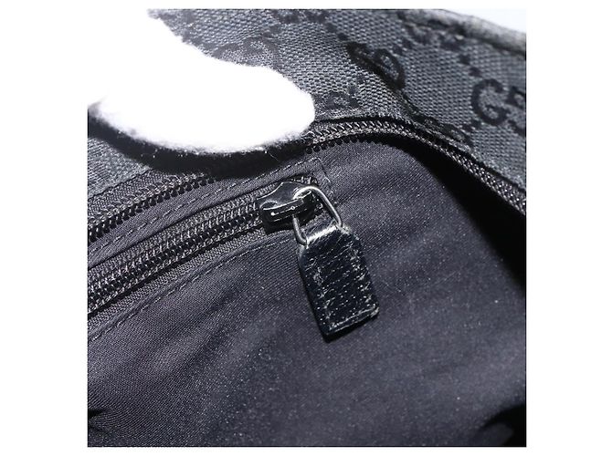 Borsa a Mano Gucci GG Canvas Sherry Line Nera 131230 Auth BSZ247 Nero - vista 21