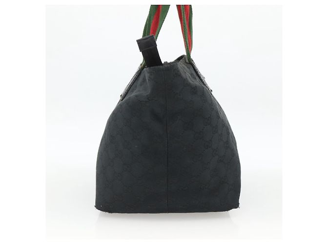 Borsa a Mano Gucci GG Canvas Sherry Line Nera 131230 Auth BSZ247 Nero - vista 3