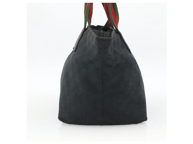 Borsa a Mano Gucci GG Canvas Sherry Line Nera 131230 Auth BSZ247 Nero - vista 4