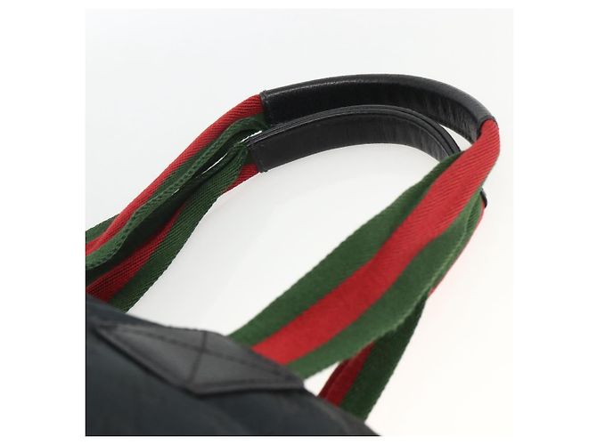 Borsa a Mano Gucci GG Canvas Sherry Line Nera 131230 Auth BSZ247 Nero - vista 8