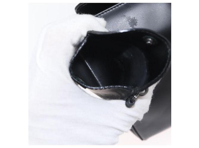 Borsa a Spalla Gancini in Pelle Nera e Argento Salvatore Ferragamo Auth 173384 Nero - vista 10