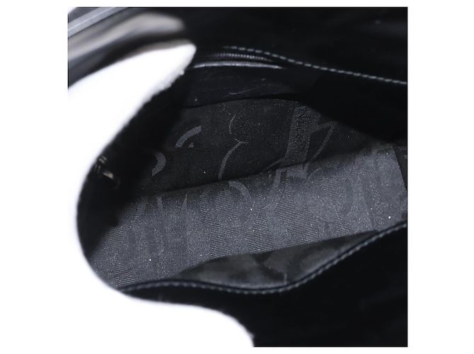 Borsa a Spalla Gancini in Pelle Nera e Argento Salvatore Ferragamo Auth 173384 Nero - vista 11