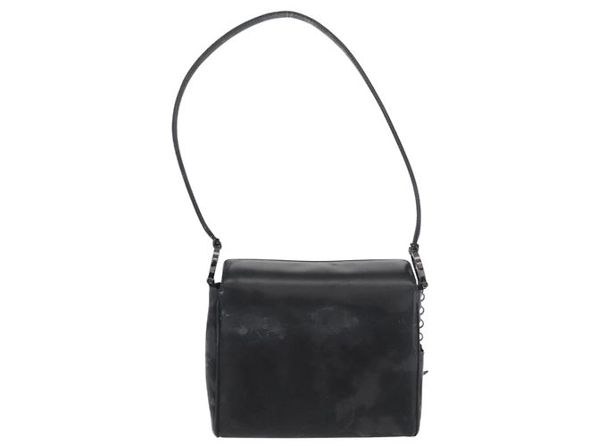 Borsa a Spalla Gancini in Pelle Nera e Argento Salvatore Ferragamo Auth 173384 Nero - vista 2