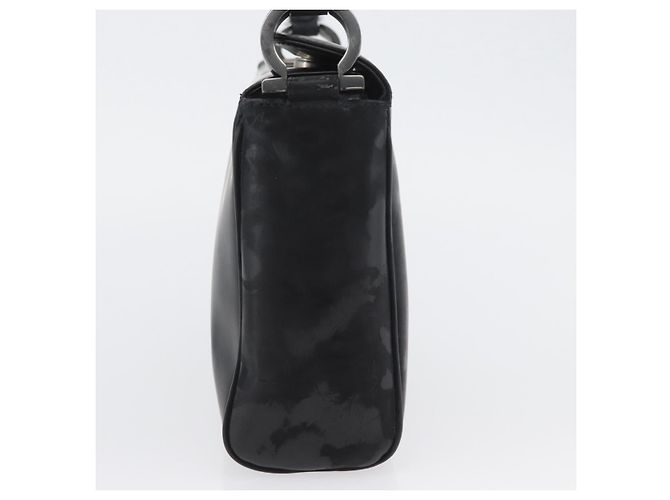 Borsa a Spalla Gancini in Pelle Nera e Argento Salvatore Ferragamo Auth 173384 Nero - vista 4