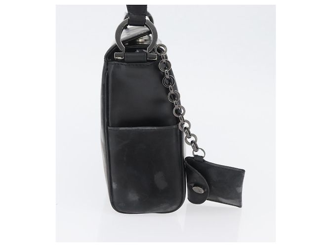 Borsa a Spalla Gancini in Pelle Nera e Argento Salvatore Ferragamo Auth 173384 Nero - vista 5