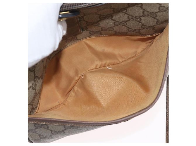 Gucci Borsa GG Supreme Web Sherry Line in PVC beige e oro 14 02 032 Auth bs33886 D'oro - vista 11