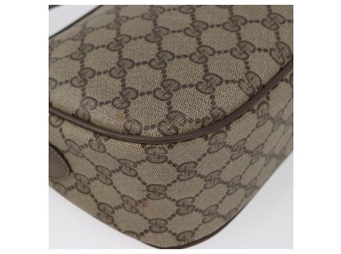 Gucci Borsa GG Supreme Web Sherry Line in PVC beige e oro 14 02 032 Auth bs33886 D'oro - vista 16