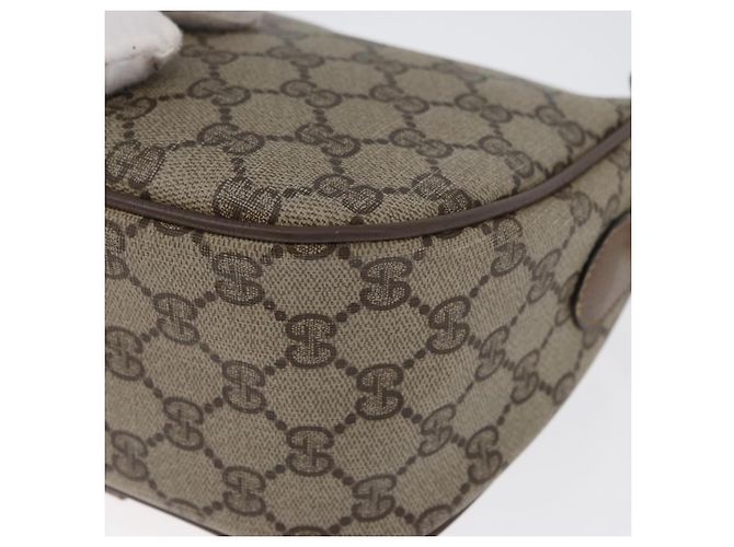 Gucci Borsa GG Supreme Web Sherry Line in PVC beige e oro 14 02 032 Auth bs33886 D'oro - vista 17