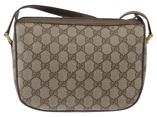 Gucci Borsa GG Supreme Web Sherry Line in PVC beige e oro 14 02 032 Auth bs33886 D'oro - vista 2