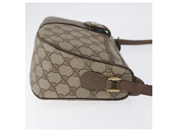 Gucci Borsa GG Supreme Web Sherry Line in PVC beige e oro 14 02 032 Auth bs33886 D'oro - vista 3