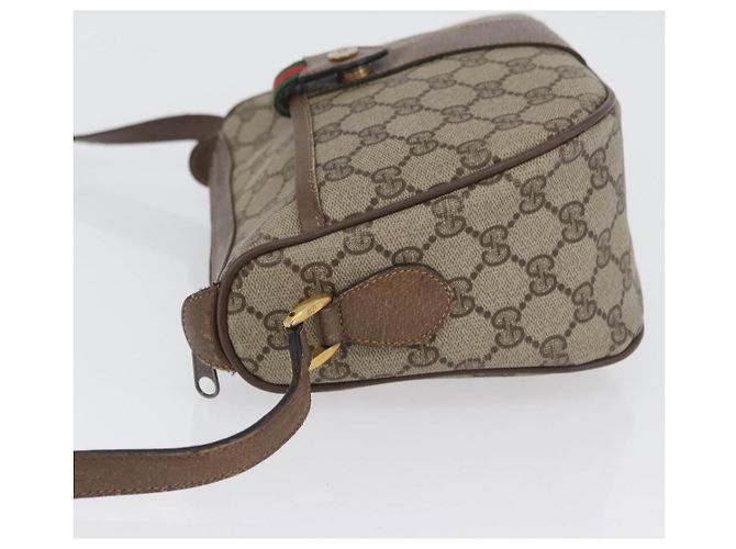 Gucci Borsa GG Supreme Web Sherry Line in PVC beige e oro 14 02 032 Auth bs33886 D'oro - vista 4