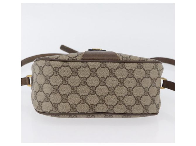 Gucci Borsa GG Supreme Web Sherry Line in PVC beige e oro 14 02 032 Auth bs33886 D'oro - vista 5