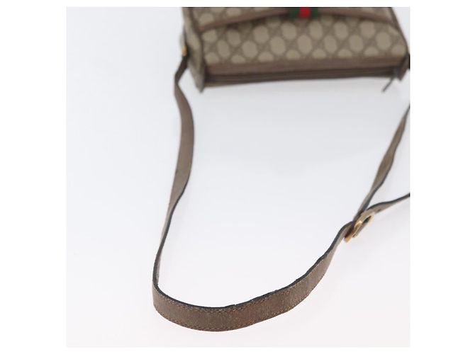 Gucci Borsa GG Supreme Web Sherry Line in PVC beige e oro 14 02 032 Auth bs33886 D'oro - vista 7