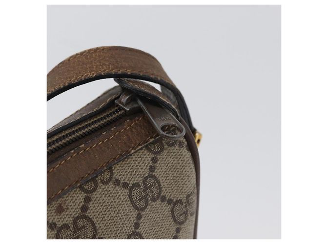 Gucci Borsa GG Supreme Web Sherry Line in PVC beige e oro 14 02 032 Auth bs33886 D'oro - vista 9