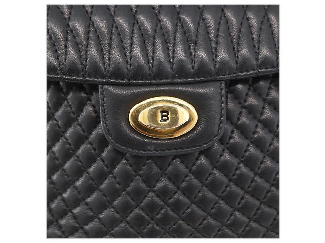 BALLY Borsa a Spalla Trapuntata con Catena Pelle Nera Oro Auth 173712 Nero D'oro - vista 17