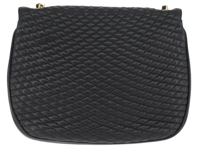 BALLY Borsa a Spalla Trapuntata con Catena Pelle Nera Oro Auth 173712 Nero D'oro - vista 2