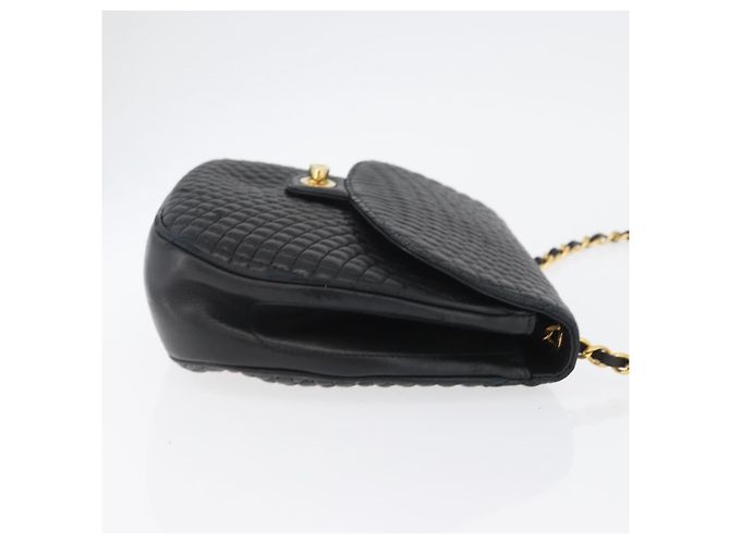 BALLY Borsa a Spalla Trapuntata con Catena Pelle Nera Oro Auth 173712 Nero D'oro - vista 3