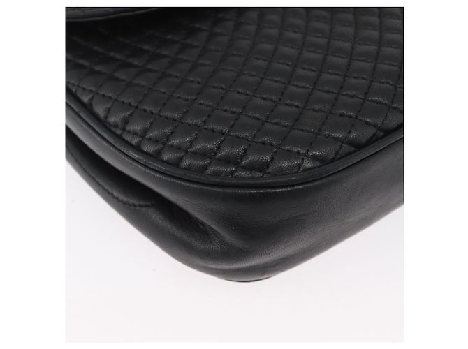 BALLY Borsa a Spalla Trapuntata con Catena Pelle Nera Oro Auth 173712 Nero D'oro - vista 9