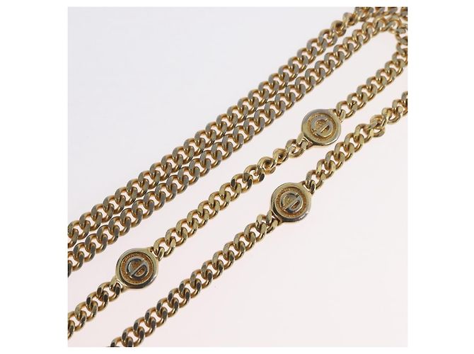 Collana Christian Dior metallo tono oro Auth bs34061 - vista 10