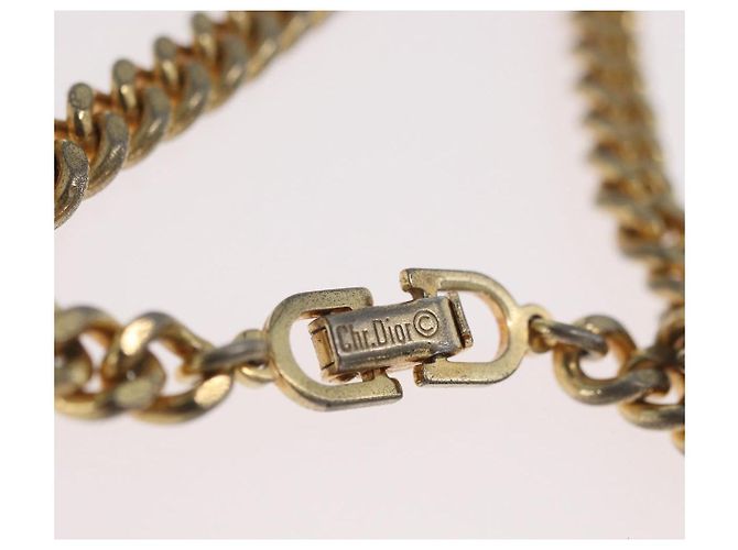 Collana Christian Dior metallo tono oro Auth bs34061 - vista 13