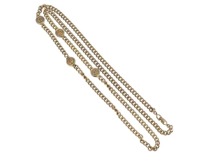 Collana Christian Dior metallo tono oro Auth bs34061 - vista 2