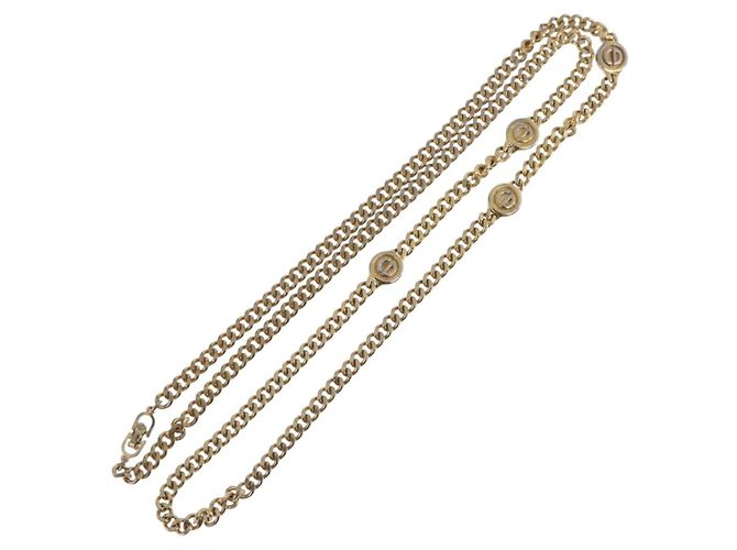Collana Christian Dior metallo tono oro Auth bs34061 - vista 7