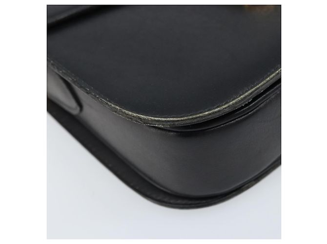 Bolso de hombro CÉLINE Carroza de cuero negro y dorado Auth ARZ121 - vista 14