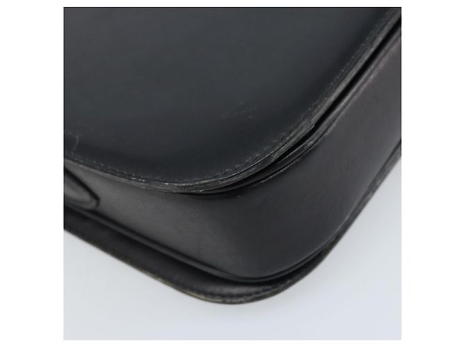 Bolso de hombro CÉLINE Carroza de cuero negro y dorado Auth ARZ121 - vista 16