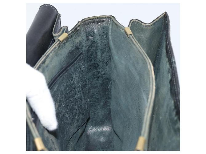 Bolso de hombro CÉLINE Carroza de cuero negro y dorado Auth ARZ121 - vista 19