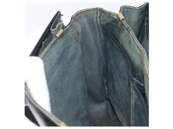 Bolso de hombro CÉLINE Carroza de cuero negro y dorado Auth ARZ121 - vista 20