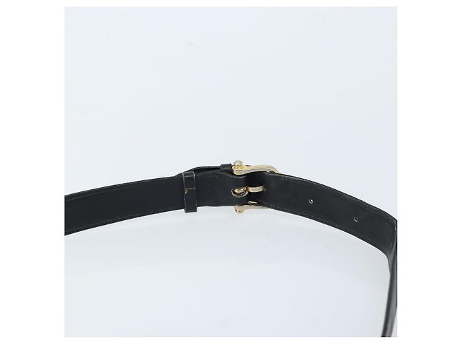 Bolso de hombro CÉLINE Carroza de cuero negro y dorado Auth ARZ121 - vista 8