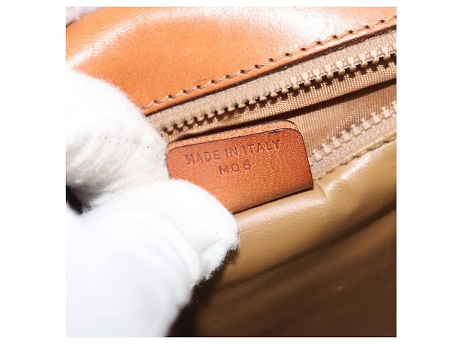 Céline CELINE Macadam Canvas Schultertasche PVC Beige Gold Auth 174598 Golden - Ansicht 12