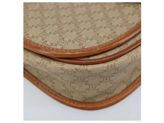 Céline CELINE Macadam Canvas Schultertasche PVC Beige Gold Auth 174598 Golden - Ansicht 14