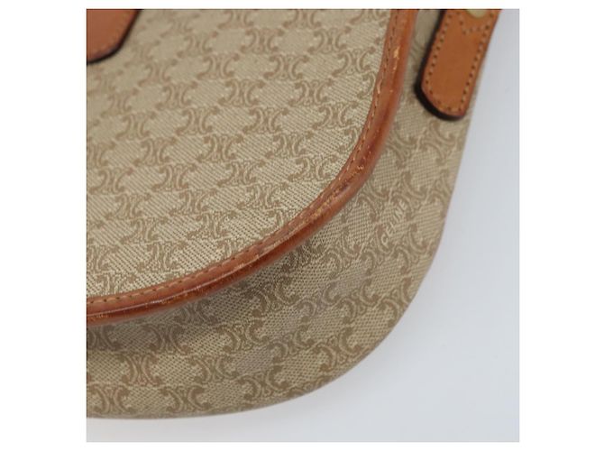 Céline CELINE Macadam Canvas Schultertasche PVC Beige Gold Auth 174598 Golden - Ansicht 15