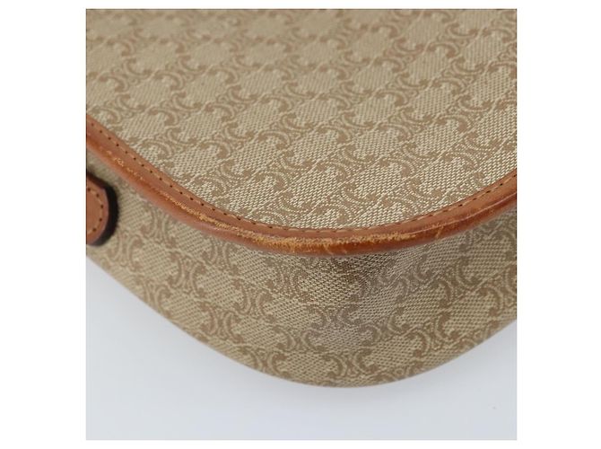 Céline CELINE Macadam Canvas Schultertasche PVC Beige Gold Auth 174598 Golden - Ansicht 16