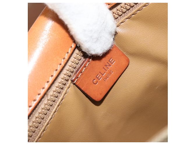 Céline CELINE Macadam Canvas Schultertasche PVC Beige Gold Auth 174598 Golden - Ansicht 18