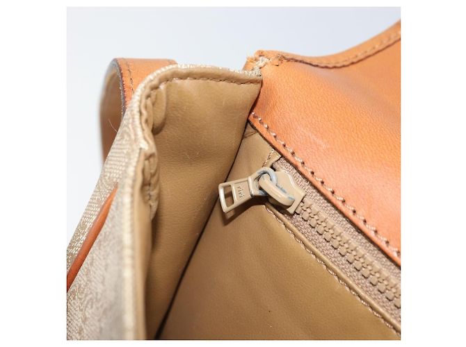 Céline CELINE Macadam Canvas Schultertasche PVC Beige Gold Auth 174598 Golden - Ansicht 21