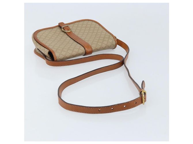 Céline CELINE Macadam Canvas Schultertasche PVC Beige Gold Auth 174598 Golden - Ansicht 7
