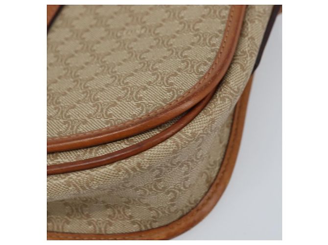Céline CELINE Macadam Canvas Schultertasche PVC Beige Gold Auth 174598 Golden - Ansicht 9